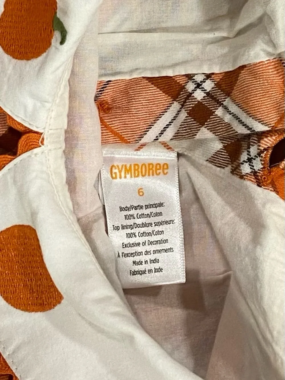 Gymboree Girls ‘Lil’ Pumpkin’ Plaid Dress with Matching Cardigan Size 6